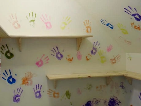Hand print resources cupboard