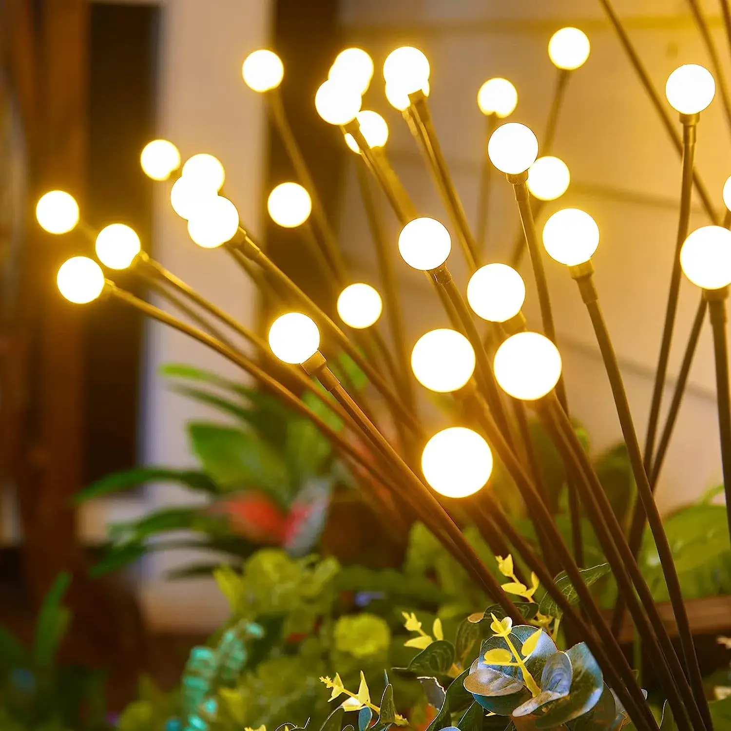 8 LED Solar solar powered Firefly Lights -  Waterproof. Warmrm