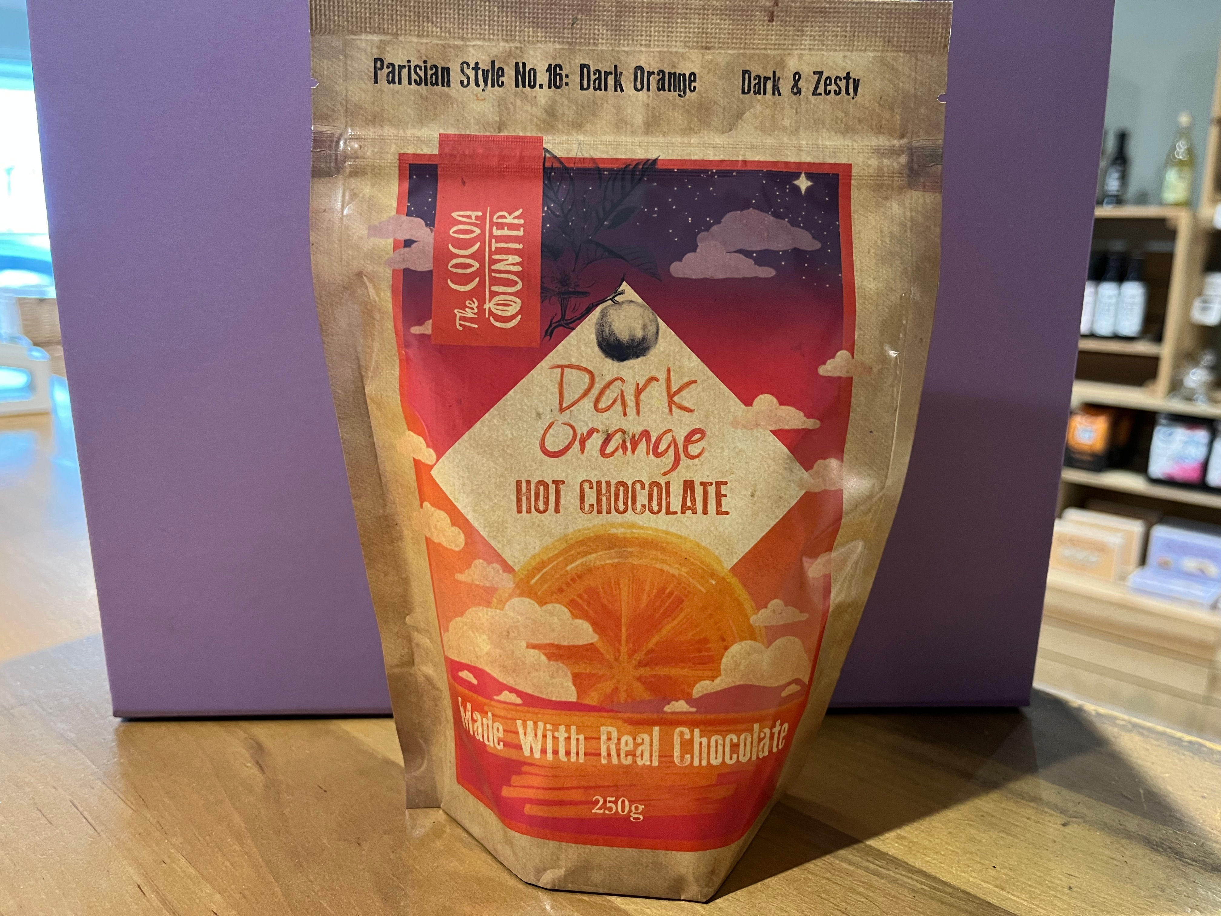 Luxury Dark Orange Hot Chocolate Flakes - Vegan