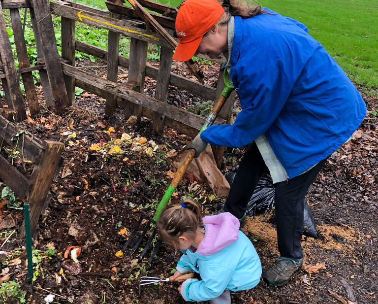stasia and lizzy in compost bin.jpg