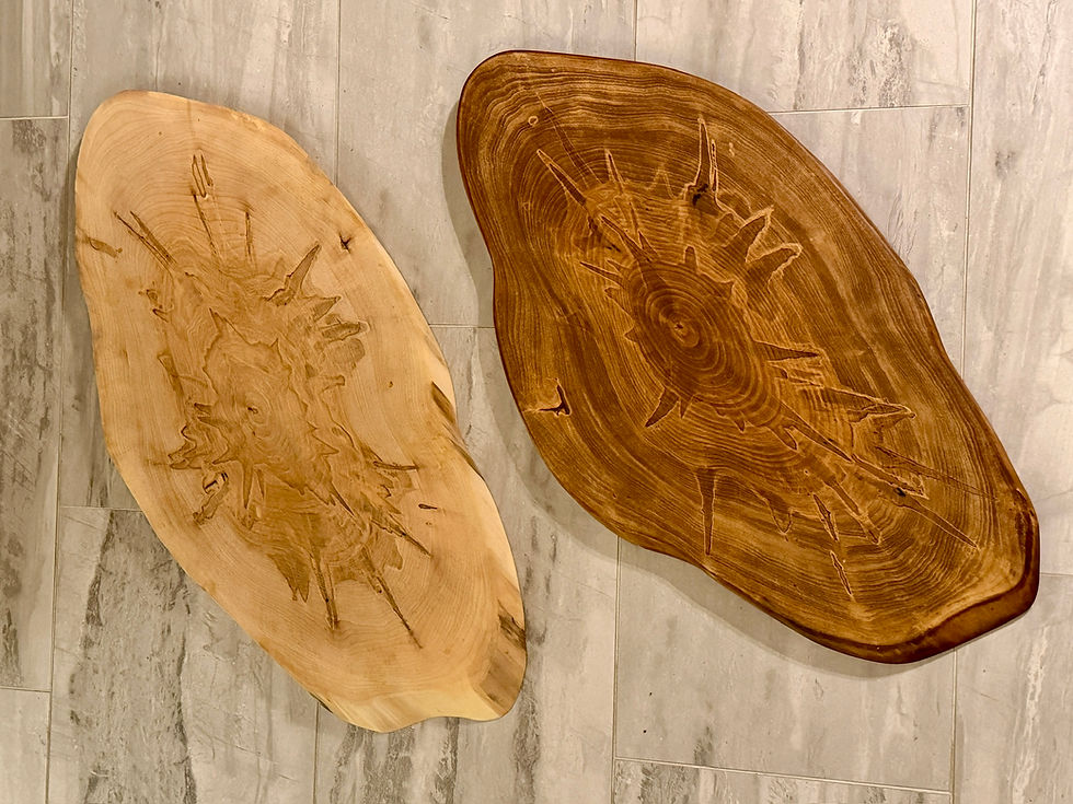 Thumbnail: Dark Live Edge Ambrosia Maple Platter /Server/ Island centerpiece