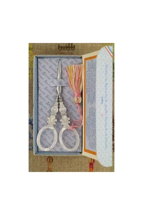 縮圖：MAISON SAJOU - PAIR OF EMBROIDERY SCISSORS MOTHER OF PEARL STYLE CROSS