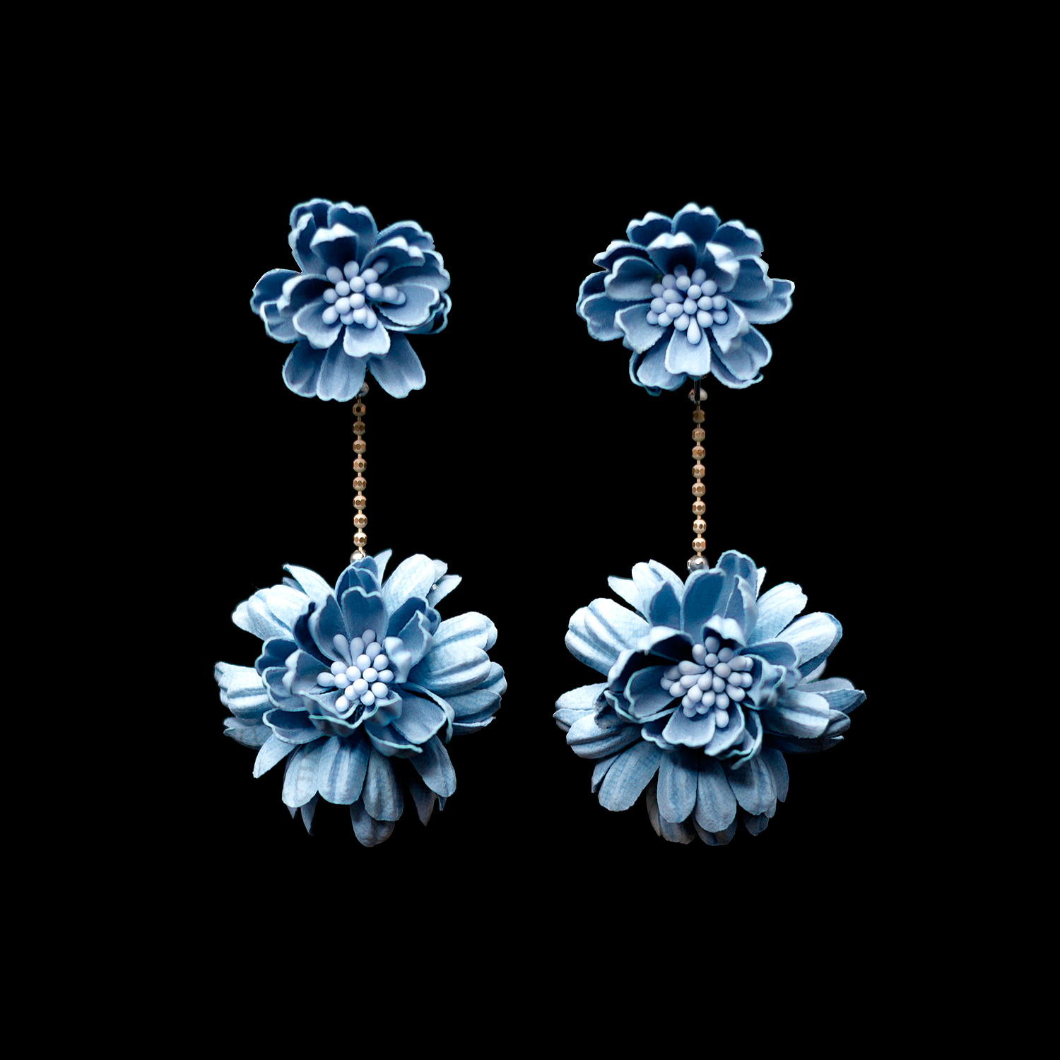 Gerbera Earrings - Blue