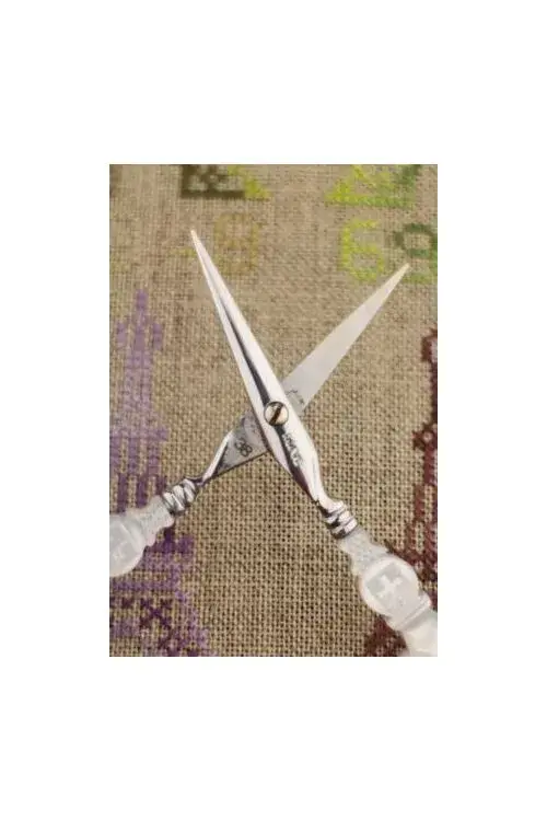 縮圖：MAISON SAJOU - PAIR OF EMBROIDERY SCISSORS MOTHER OF PEARL STYLE CROSS