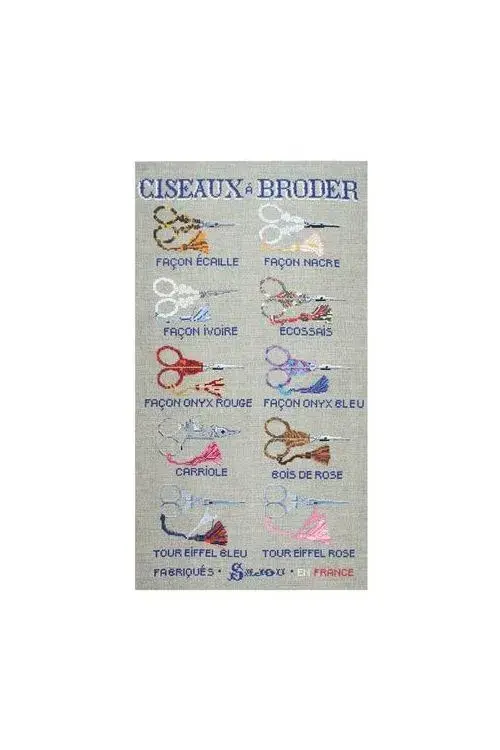 Thumbnail: MAISON SAJOU - CHROMED EMBROIDERY SCISSORS - BLUE EIFFEL TOWER