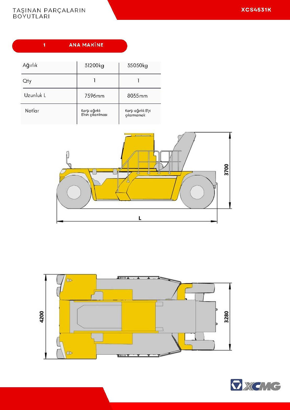 Küçük resim: XCS4531K Stacker (Konteyner İstifleme Makinesi)