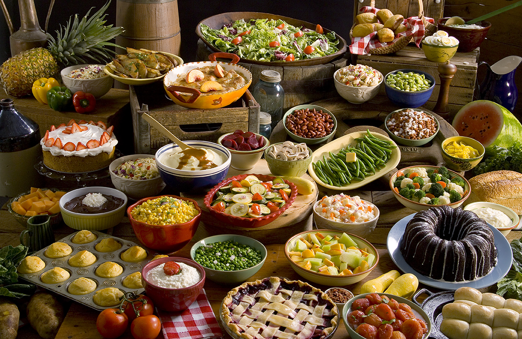 Arranged Food and Objects