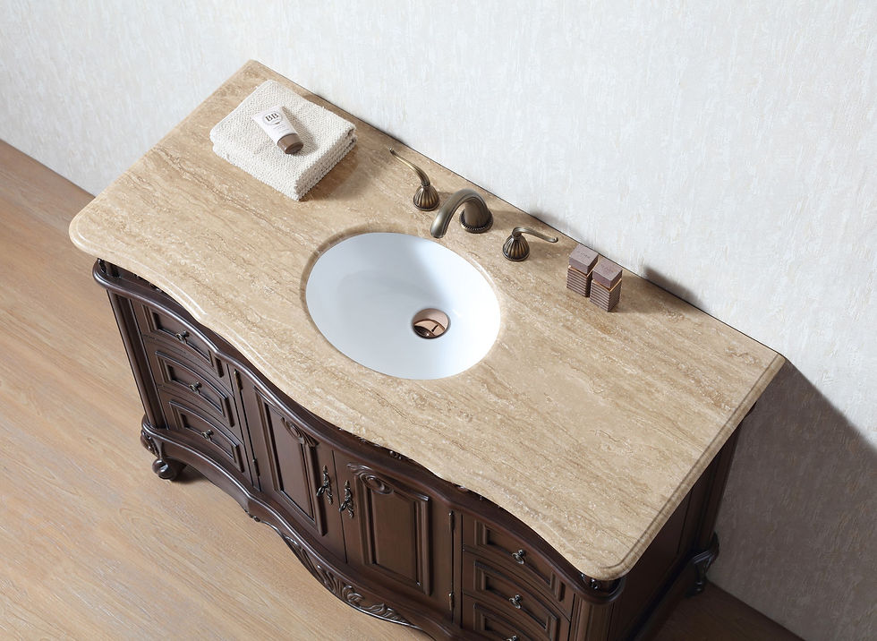 Thumbnail: 48" Saturn Single Sink Vanity with Travertine Marble Top