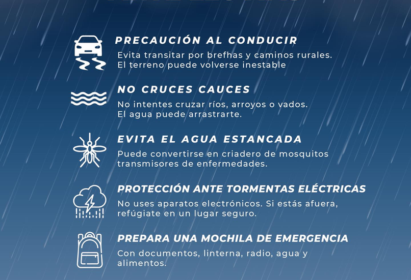 Ayuntamiento emite recomendaciones por fuertes lluvias