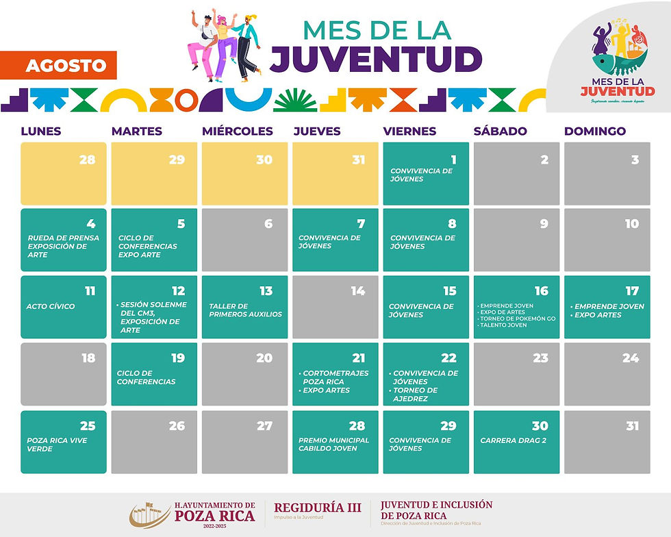 Anuncian actividades del Mes de la Juventud 2025 en Poza Rica