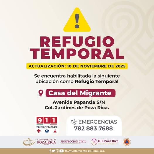 Poza Rica habilita Casa del Migrante como Refugio Temporal ante temporada de frentes fríos