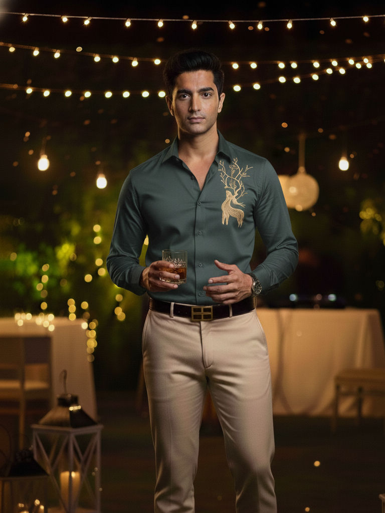 Thumbnail: Deer Embroidered Shirt