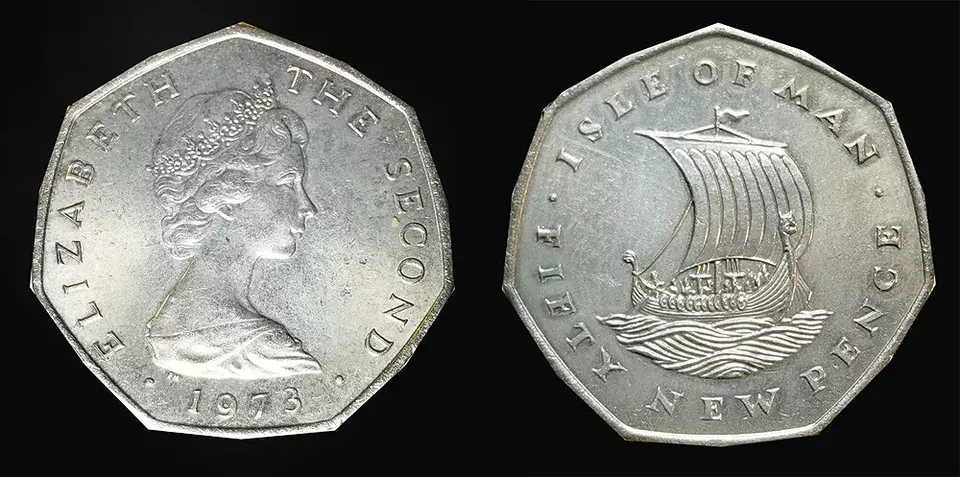 Isle of Man 1973 Fifty New Pence, Mintage 1,000, Few Released, Rare, Gem BU
