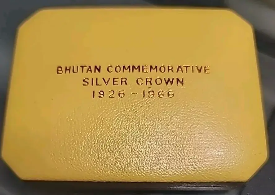 Thumbnail: Bhutan 1966 5 Ruppes Silver Gem Proof. Low Mintage Cased Rare