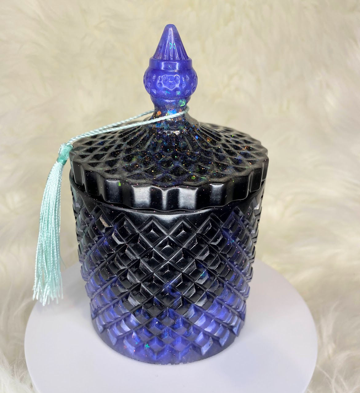 Dark Blue Holographic Sparkly Jewelry Storage Box