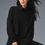Thumbnail: Cashmere Plush Waffle Turtleneck Pullover - Black