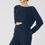 Thumbnail: Cashmere Plush Waffle Cropped Long Sleeve - Navy