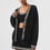 Thumbnail: Tennis Club Sweater Knit Cardigan - Black/Ivory