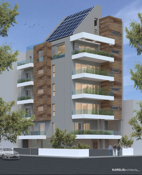 3d rendering of under construction project with solar panels and modern design