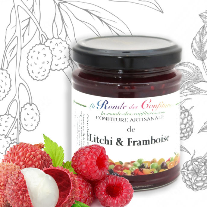 CONFITURE LITCHI ET FRAMBOISE 220 g