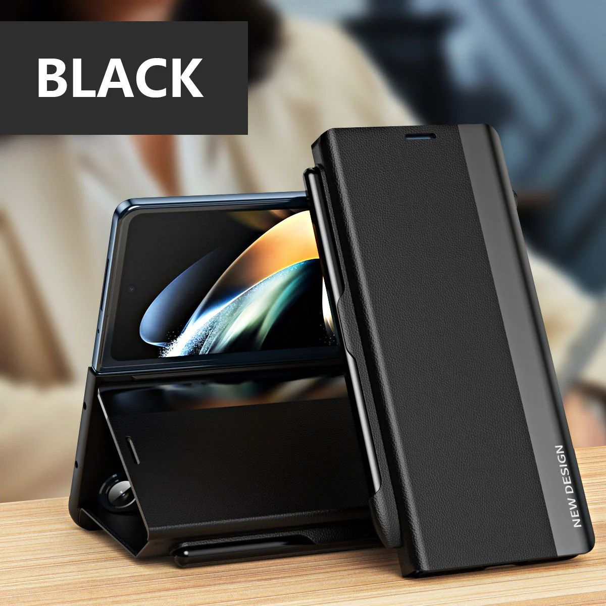 Luxury Electroplated Leather Magnetic Phone Case With Phone Stand And Pen Slot 