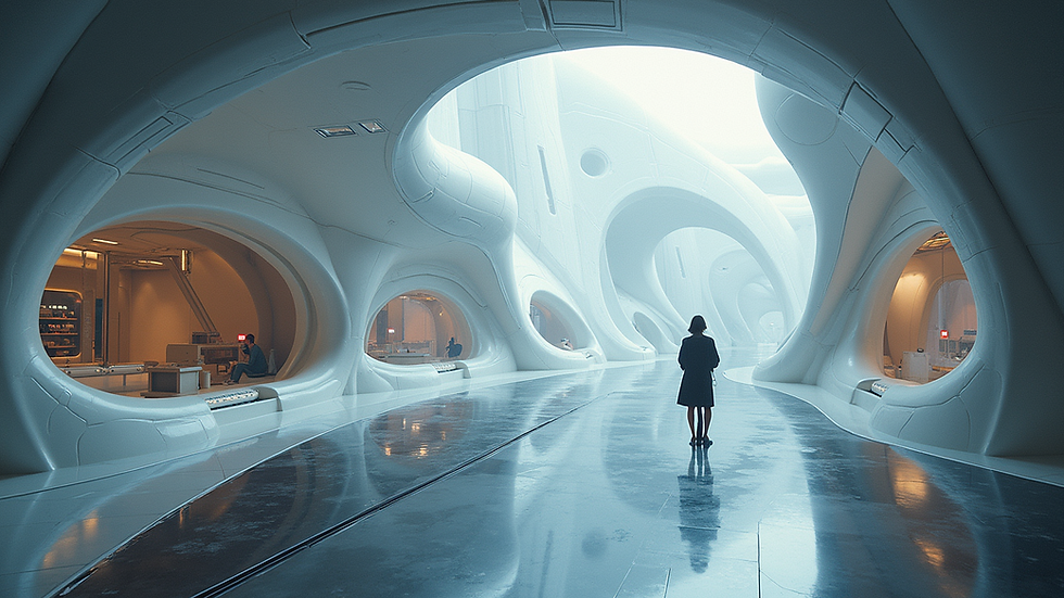 High angle view of a futuristic space habitat design