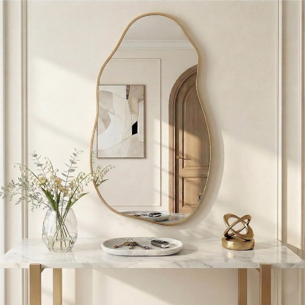 matte gold organic mirror