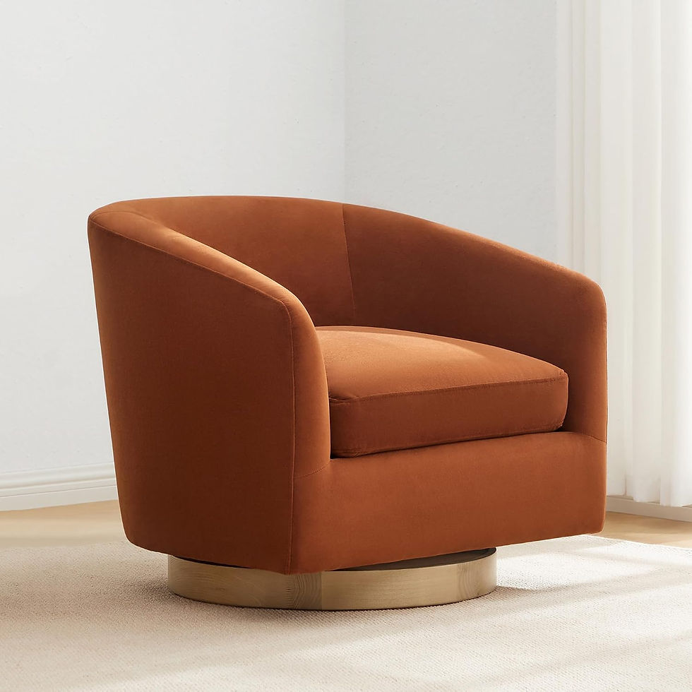 burnt rust velvet swivel chair