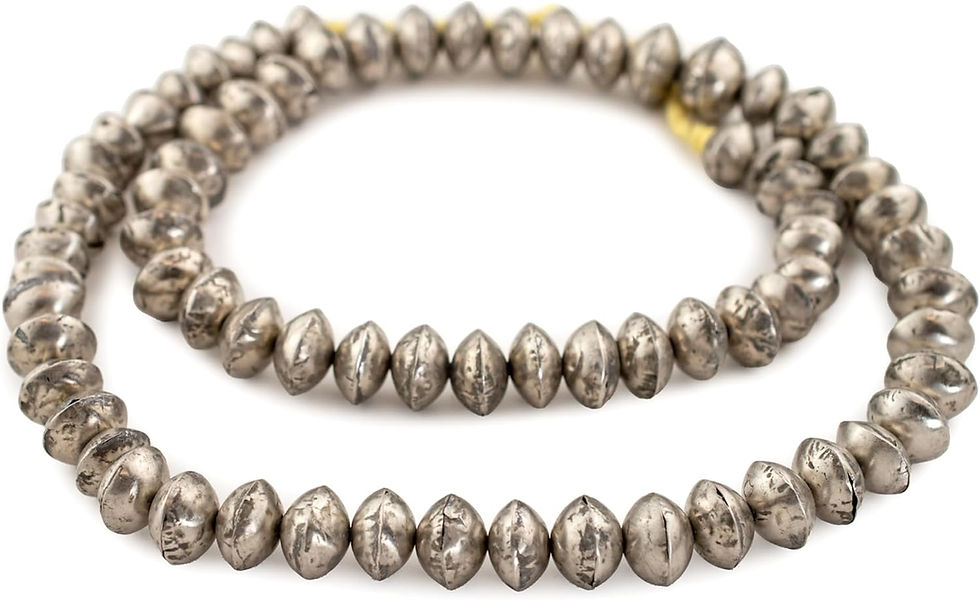 silver african bead strand decor beads