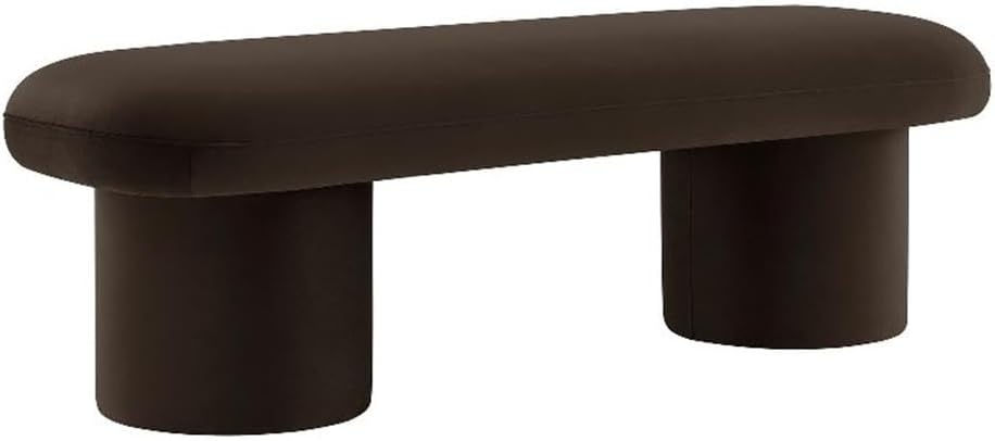 dark brown velvet bench