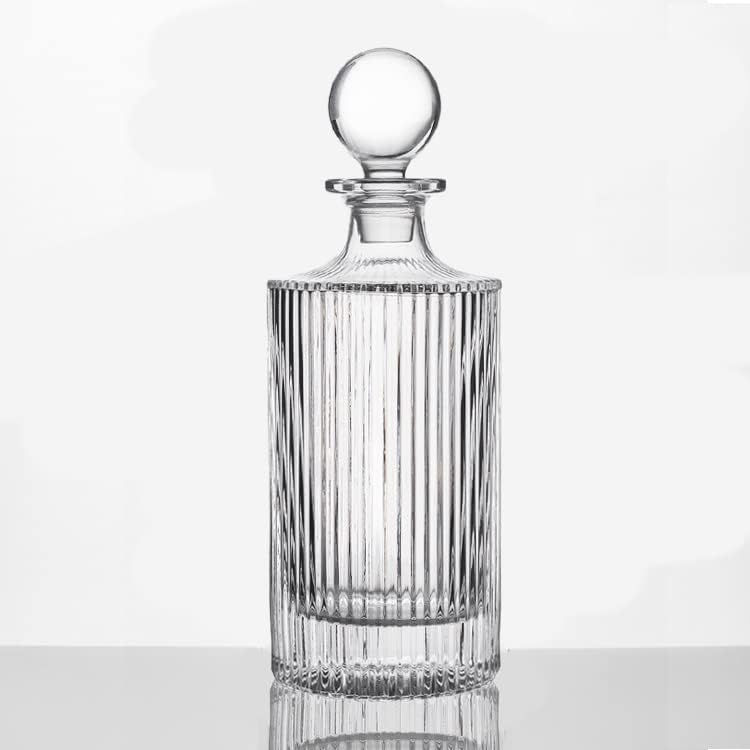 Whiskey Decanter and Glass Stopper 27 oz Round Ribbed Decanter