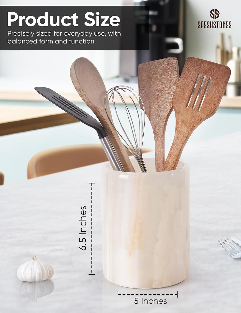 onyx utensil holder