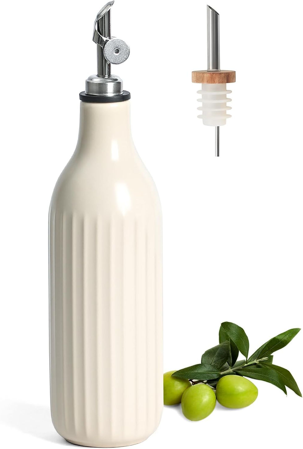 Olive Oil Dispenser Bottle, 19 oz Oil Dispenser for Kitchen and Vinegar Dispenser Bottle,