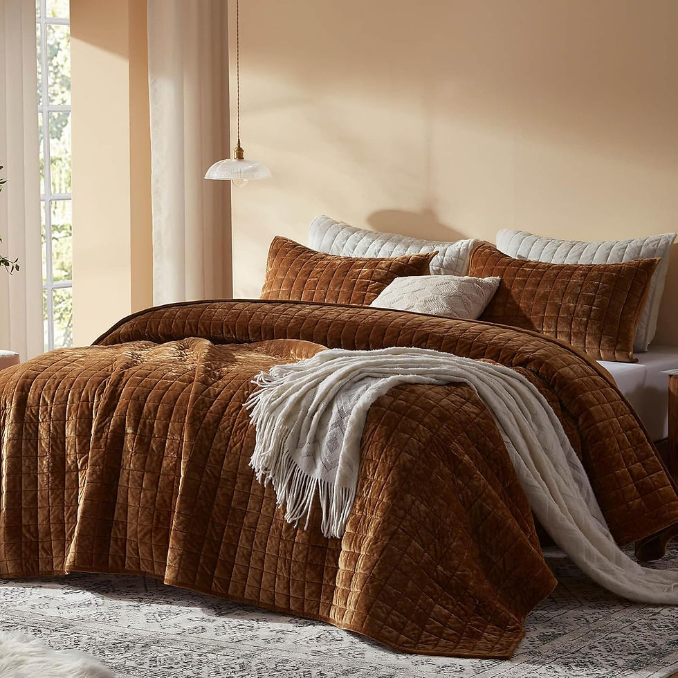 velvet caramel coverlet