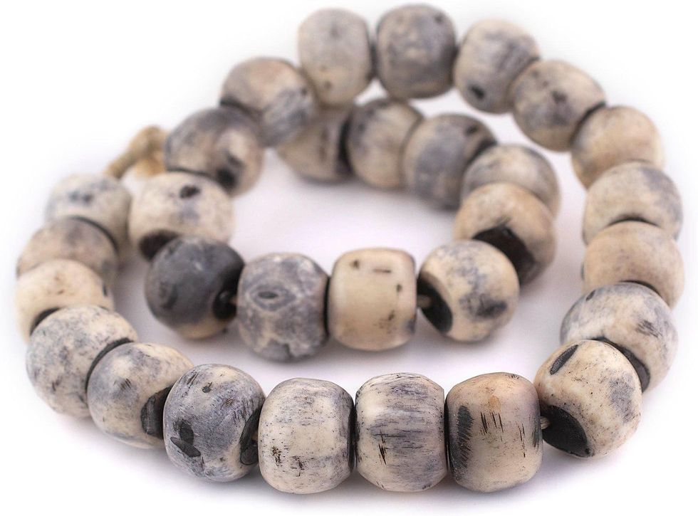 grey bone decor beads