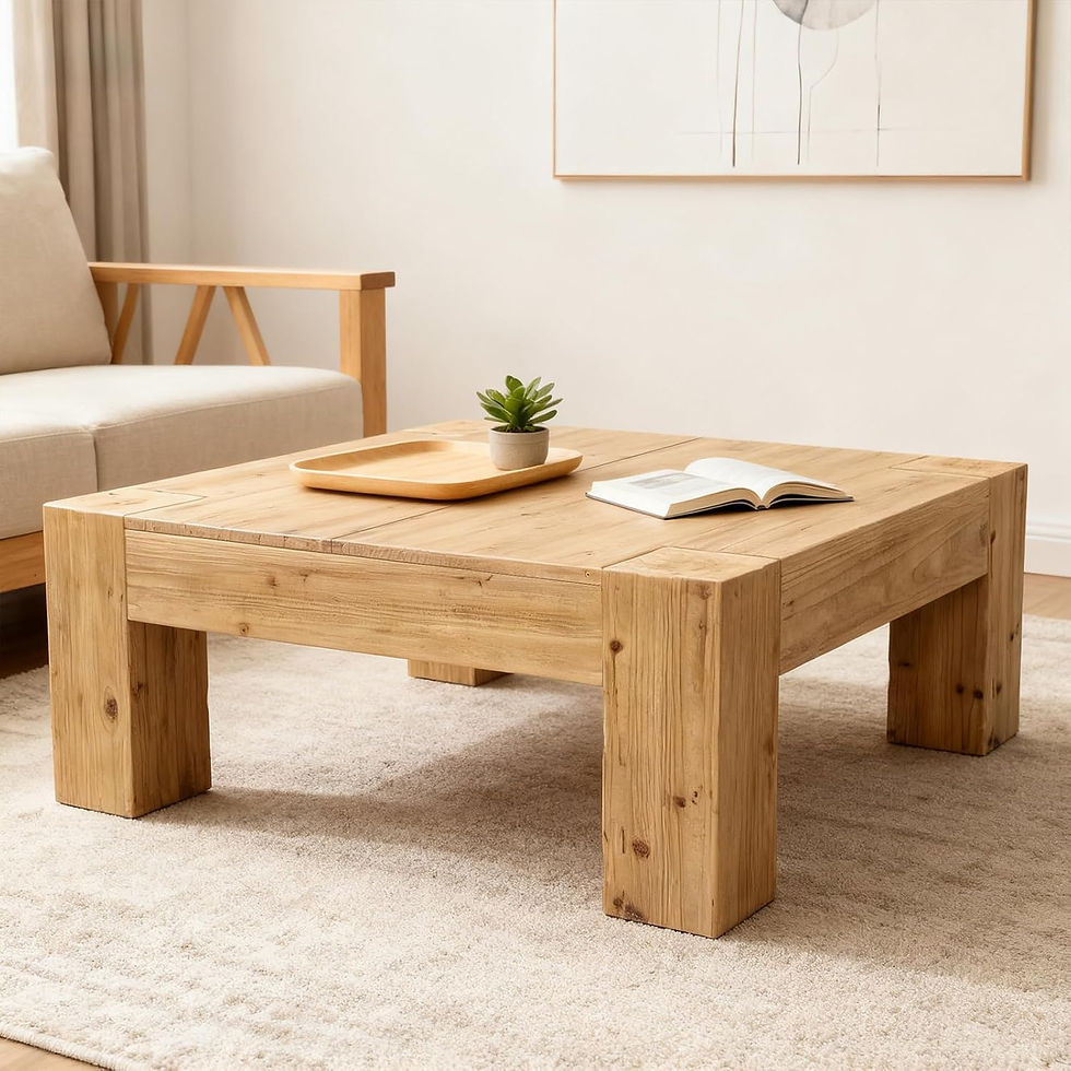 natural brown square coffee table wood 39