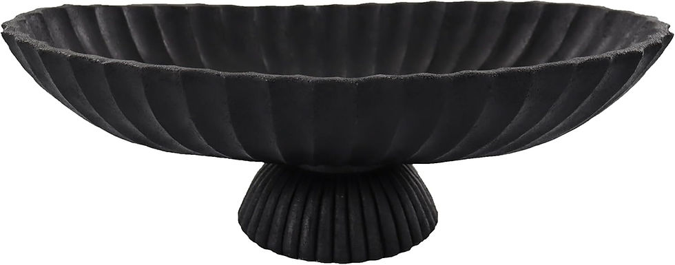 black pedestal bowl
