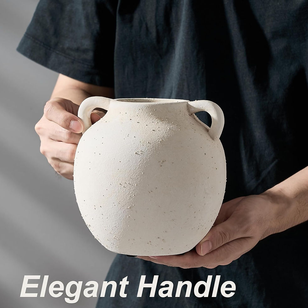 5.8 inch pottery vase with handles