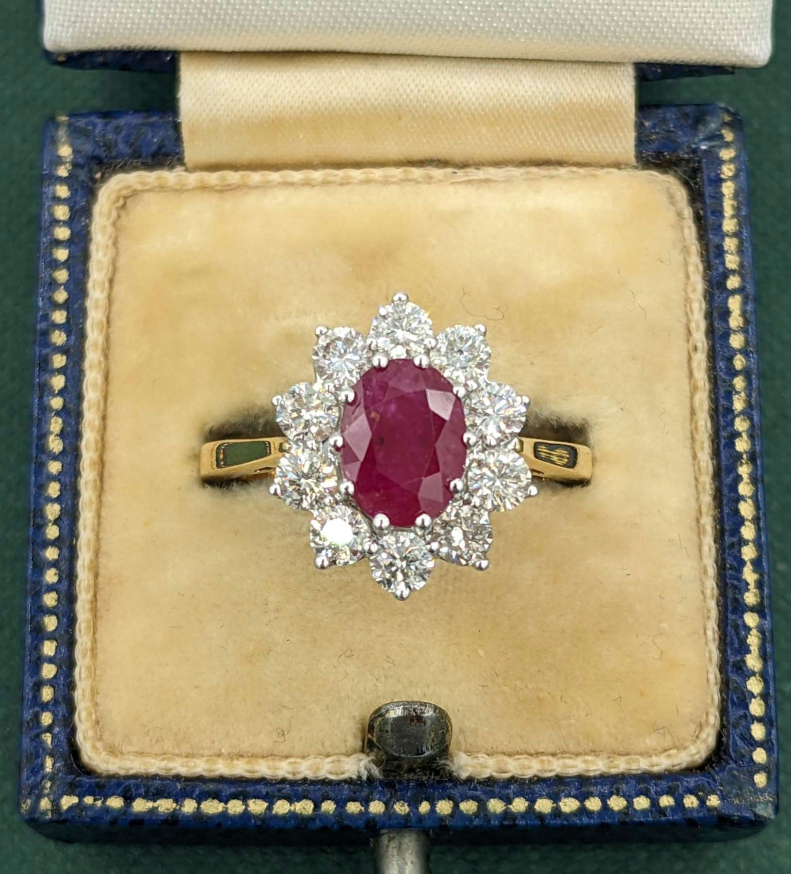 18ct Ruby and Diamond Cluster
