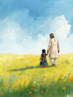 Grnadfather and granddaughter