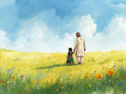 Grnadfather and granddaughter