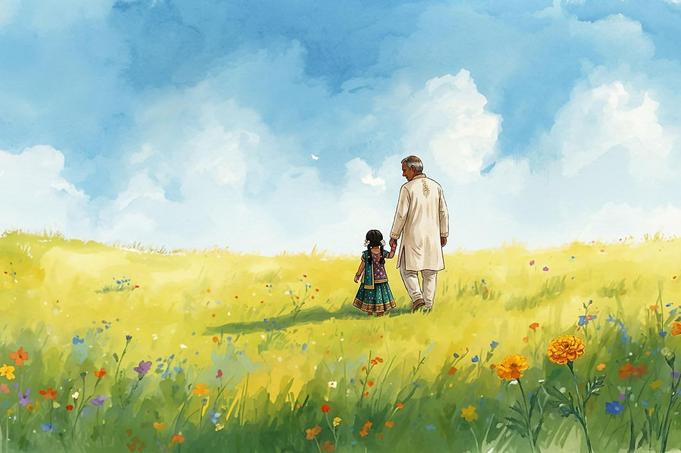 Grnadfather and granddaughter