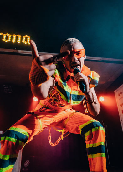 Big Sis wearing construction themed outfits designed by Chase Koopersmith, Glitteris.