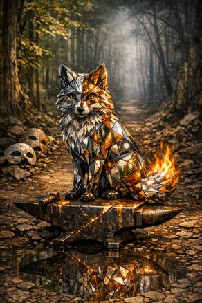 geometric mirror fox archetype multiple realities cunning intelligence strategic mind Jungian psychology shadow work