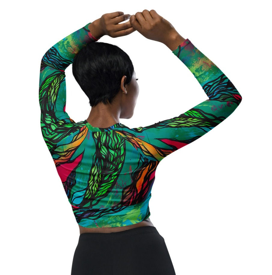 Thumbnail: Colorful Boundaries Long Sleeve Recycled Crop Top