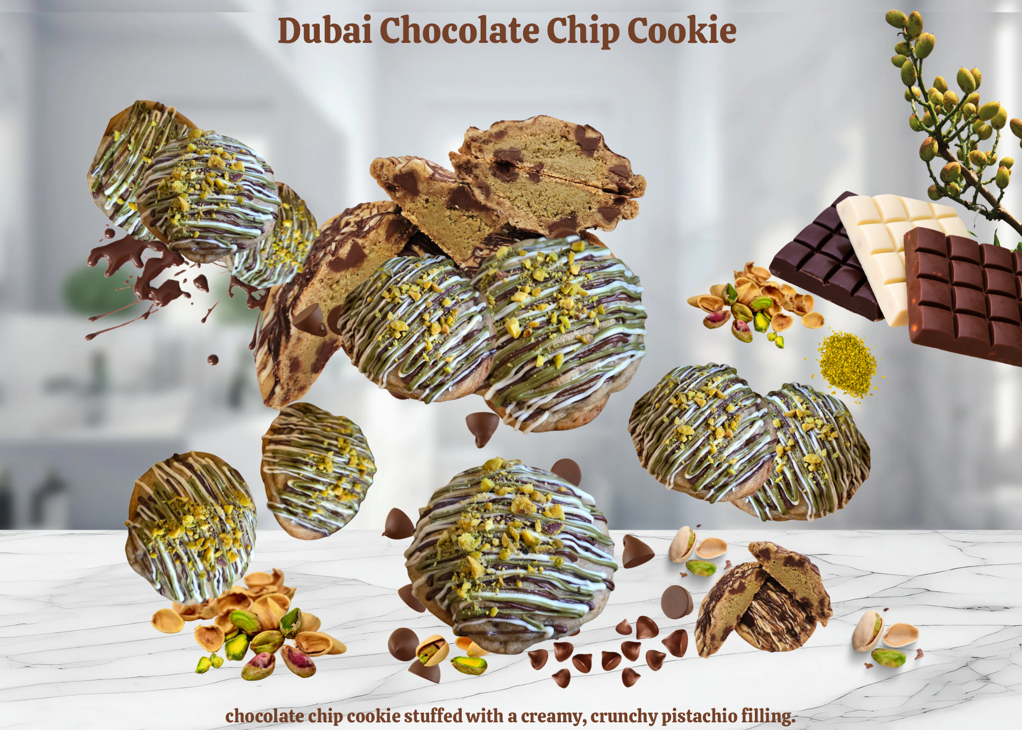Dubai Chocolate Chip Cookie - PICKUP ONLY - (local delivery available w/ fee
