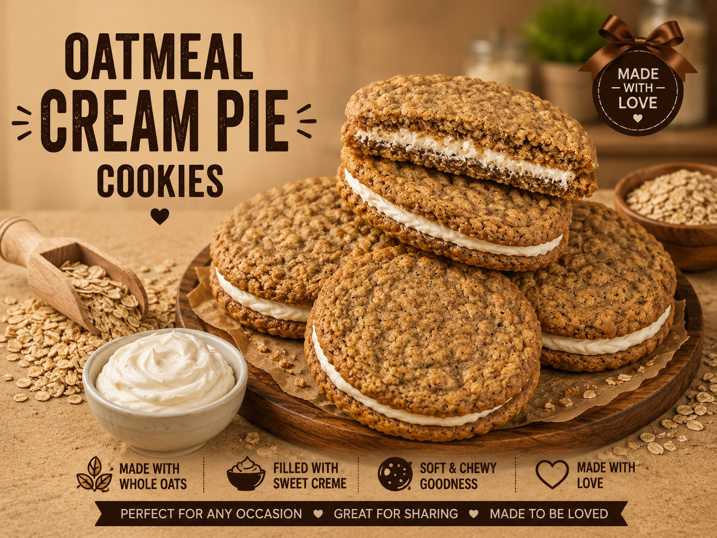 Oatmeal Cream Pie Cookies