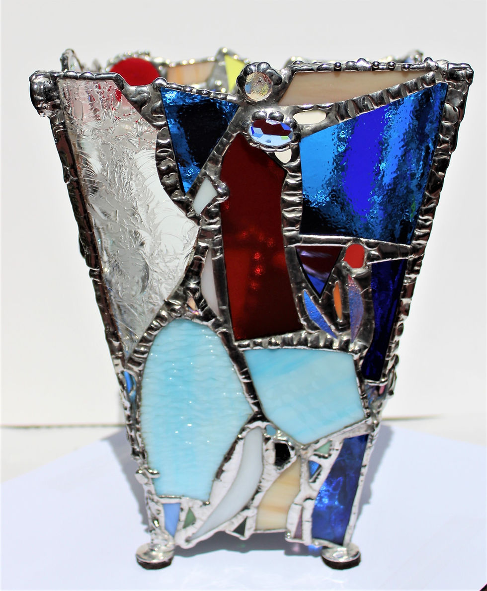 Thumbnail: Vase Large Blue Kaleidescope 1314