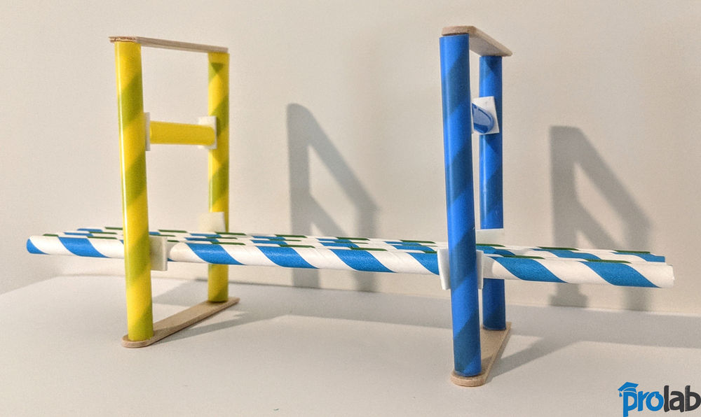 Make a bridge using straws