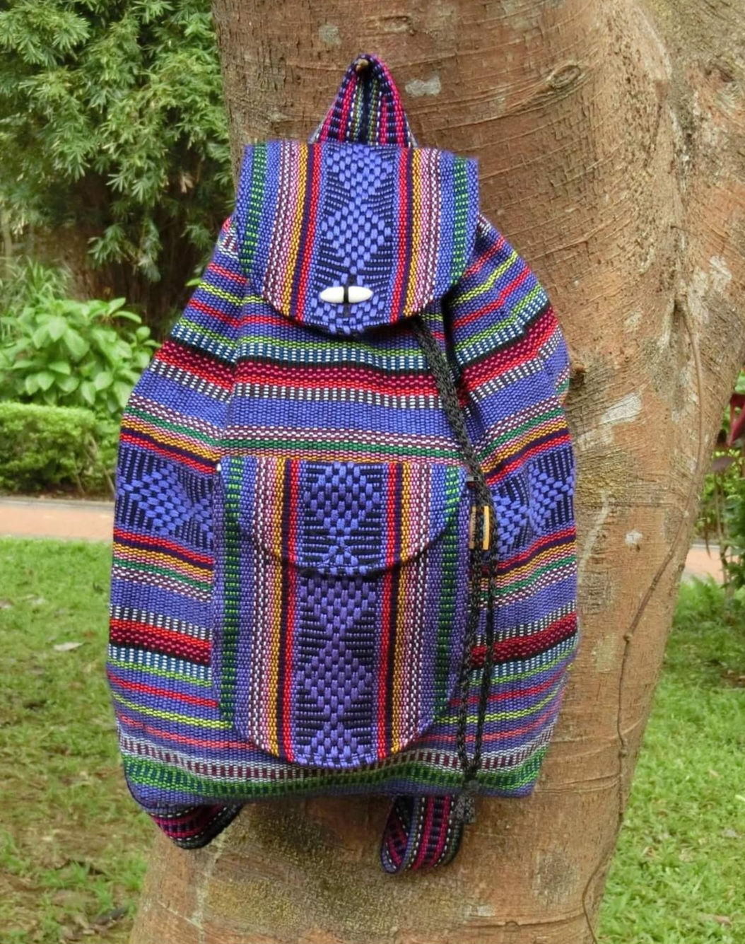 Woven striped backpack 編織背包 007